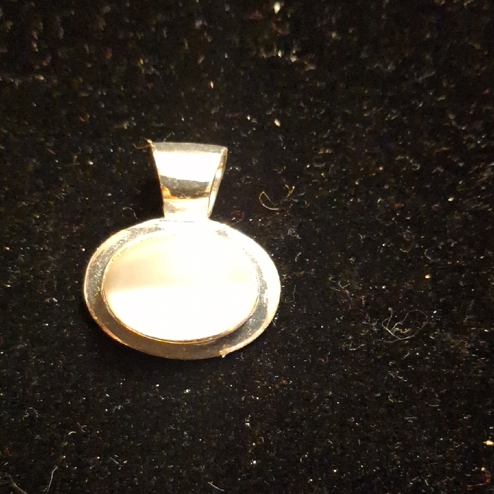 Gold and White Minimalist Pendant with Integrated Bail